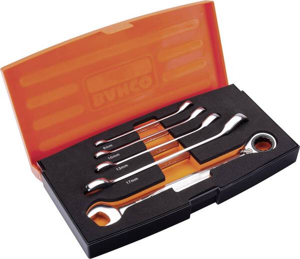 Bahco 1RM/S5 Knarren-Ring-Maulschlüssel-Satz 5teilig Schlüsselweite (Metrisch) 8 - 19 mm