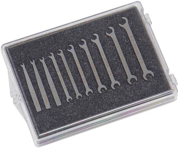 Donau Elektronik 980-SET Micro-Maulschlüssel-Set 10-tlg. 1-4 mm Micro-Maulschlüssel 10teilig Schlüsselweite (Metrisch) 1