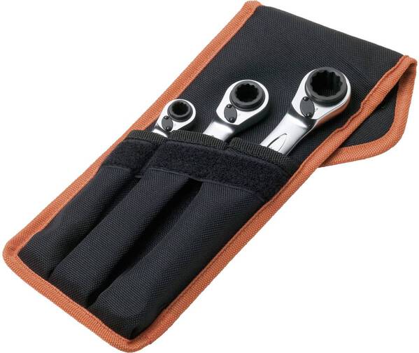 Bahco S4RM/3T Knarren-Ring-Maulschlüssel-Satz 3teilig Schlüsselweite (Metrisch) 8 - 19 mm