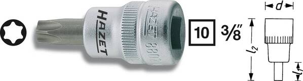 Hazet 8802-T40 Innen-TORX Steckschlüssel-Bit-Einsatz T 40 3/8" (10 mm)