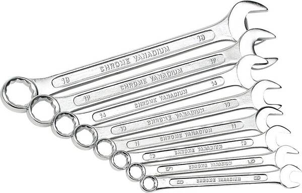 Brüder Mannesmann M 130-08DIN Ring-Maulschlüssel-Satz 8teilig Schlüsselweite (Metrisch) 8 - 19 mm