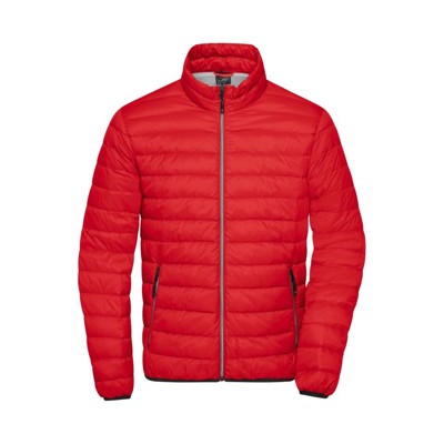 James & Nicholson - Herren Daunenjacke JN1140, rot/silber, Größe M