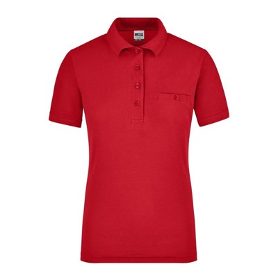 James & Nicholson - Damen Workwear Poloshirt mit Tasche JN867, rot, Größe M