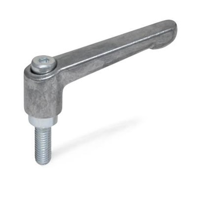 Ganter Norm® - 300.2-30-M6-16-RH Verstellbare Klemmhebel, Zink-Druckguss, Schraube Stahl verzinkt
