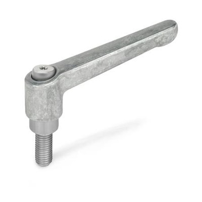 Ganter Norm® - 300.1-63-M6-25-RH Verstellbare Klemmhebel, Zink-Druckguss, Schraube Edelstahl