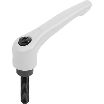 KIPP - KLEMMHEBEL GR.1 M06X50, STAHL GRAU RAL7035 STRUKTURMATT, KOMP:STAHL BRÜNIERT