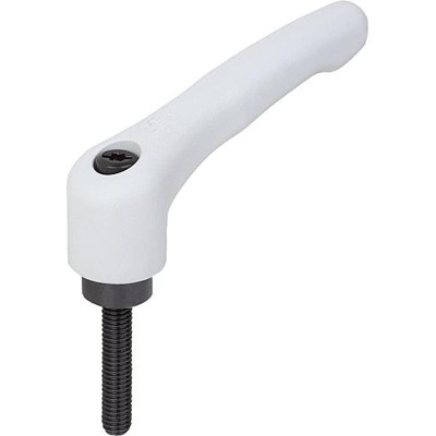 KIPP - KLEMMHEBEL GR.2 M10X50, HOCHLEISTUNGSTHERMOPLAST GRAU RAL7035, KOMP:STAHL BRÜNIERT