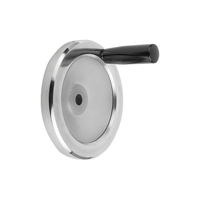 KIPP - SCHEIBENHANDRAD D1=100 PASSBOHRUNG D2=10H7 ALUMINIUM, KOMP:DUROPLAST, GRIFF DREHBAR