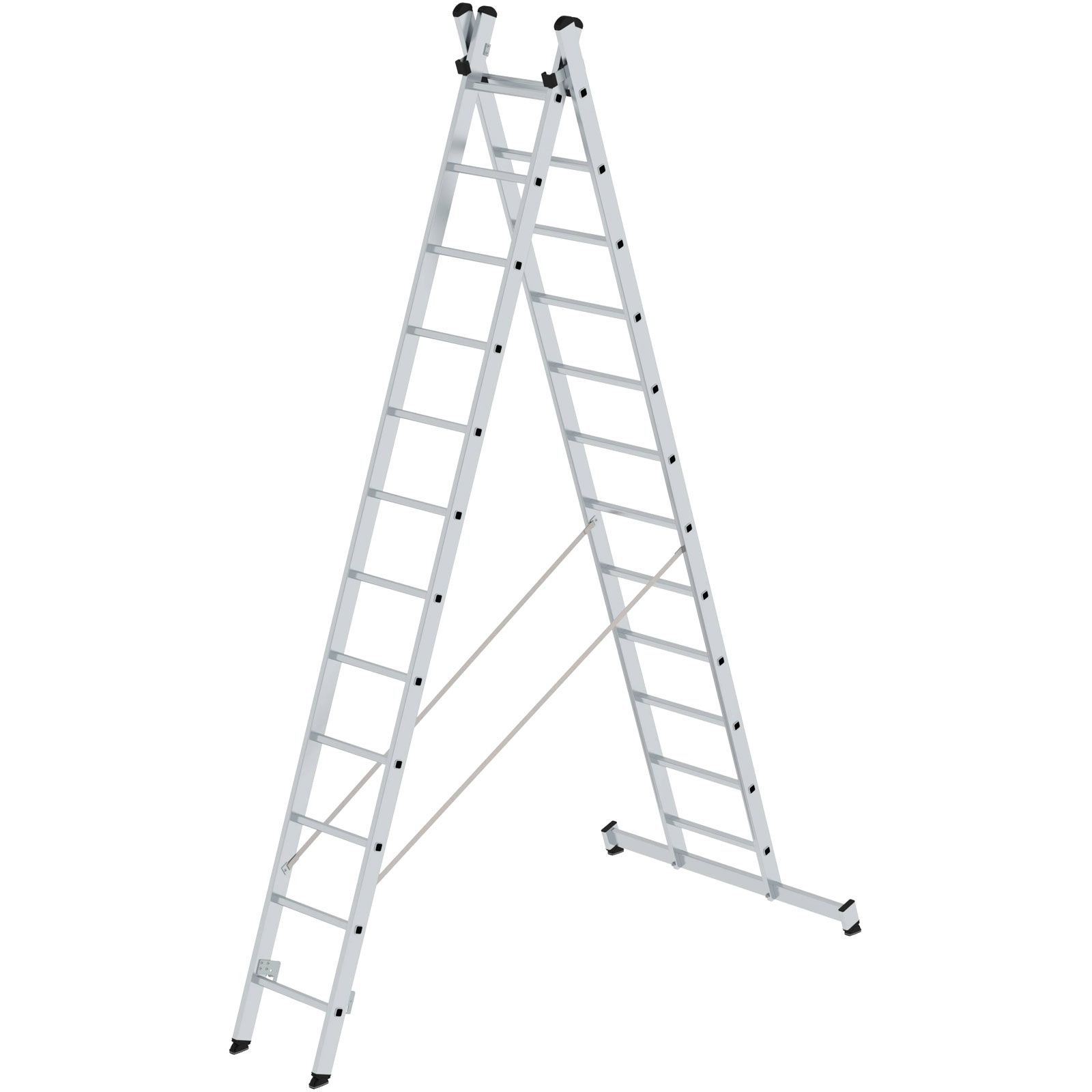 Günzburger Steigtechnik Mehrzweckleiter 2tlg. mit nivello-Traverse 2 x 12 Sprossen - 031224