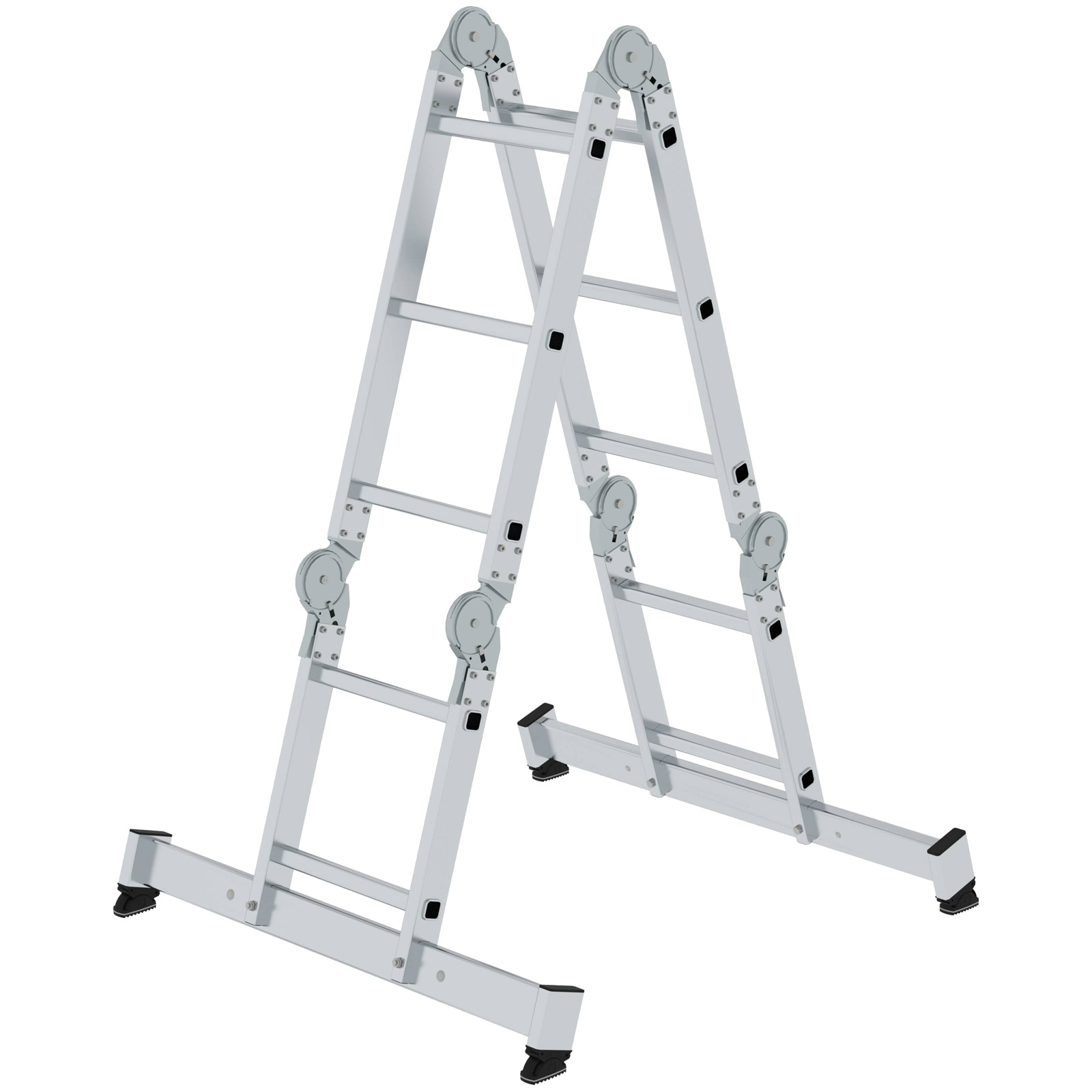 Günzburger Steigtechnik Vielzweckleiter 4tlg. mit nivello-Traverse 2 x 2 + 2 x 3 Sprossen - 031310