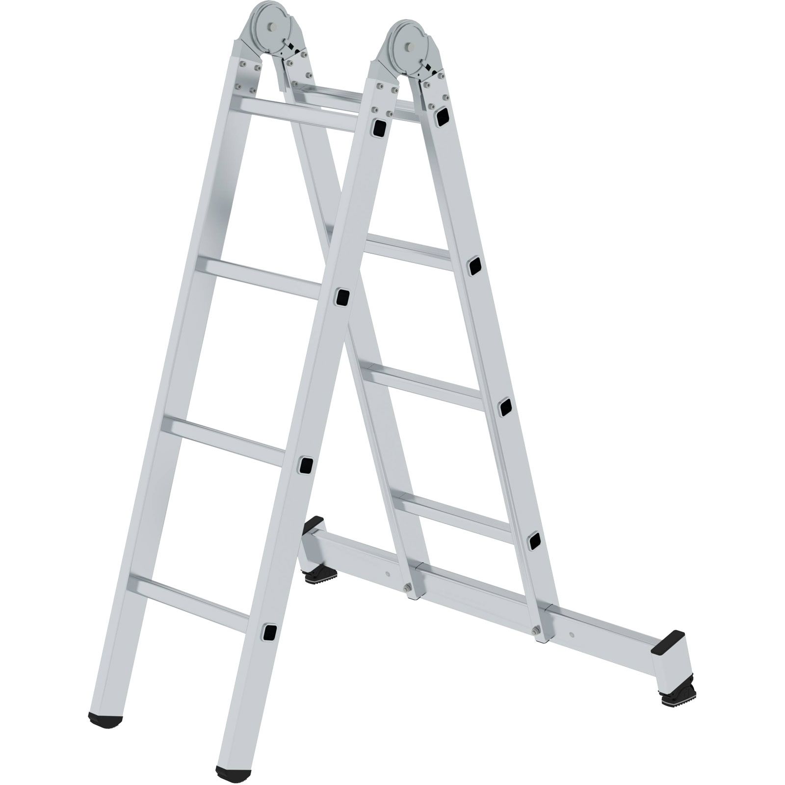 Günzburger Steigtechnik Klappleiter 2tlg. mit nivello-Traverse 2 x 4 Sprossen - 032208