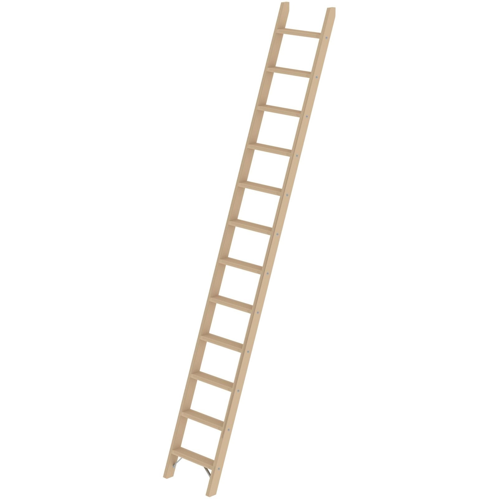 Günzburger Steigtechnik Stufen-Anlegeleiter Holz ohne Traverse 12 Stufen - 033712