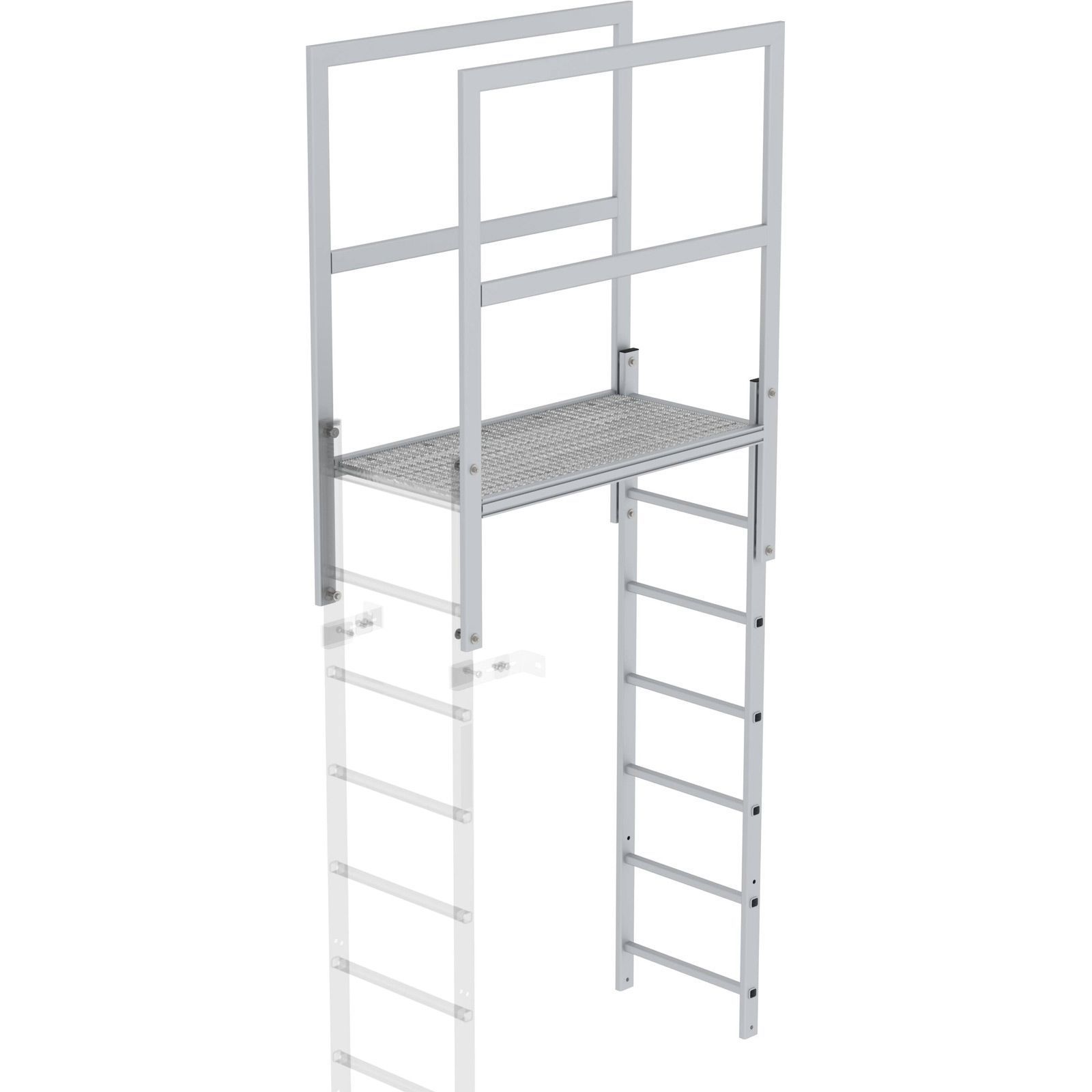 Günzburger Steigtechnik Attika-Überstieg Aluminium eloxiert Länge 1.200 mm - 061183