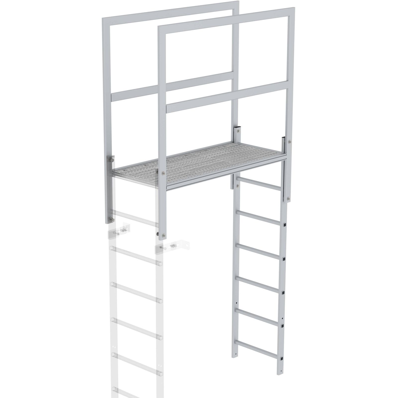 Günzburger Steigtechnik Attika-Überstieg Aluminium eloxiert Länge 1.400 mm - 061184