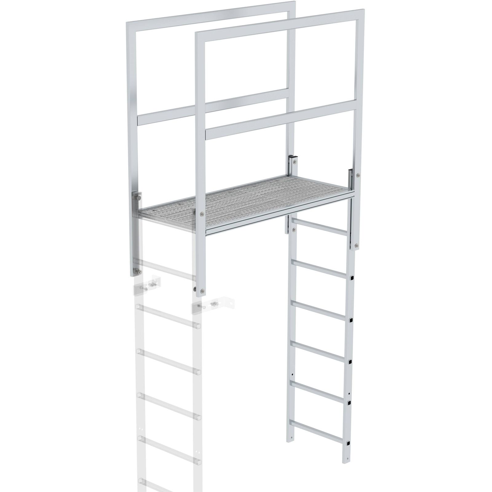 Günzburger Steigtechnik Attika-Überstieg Aluminium blank Länge 1.400 mm - 062184