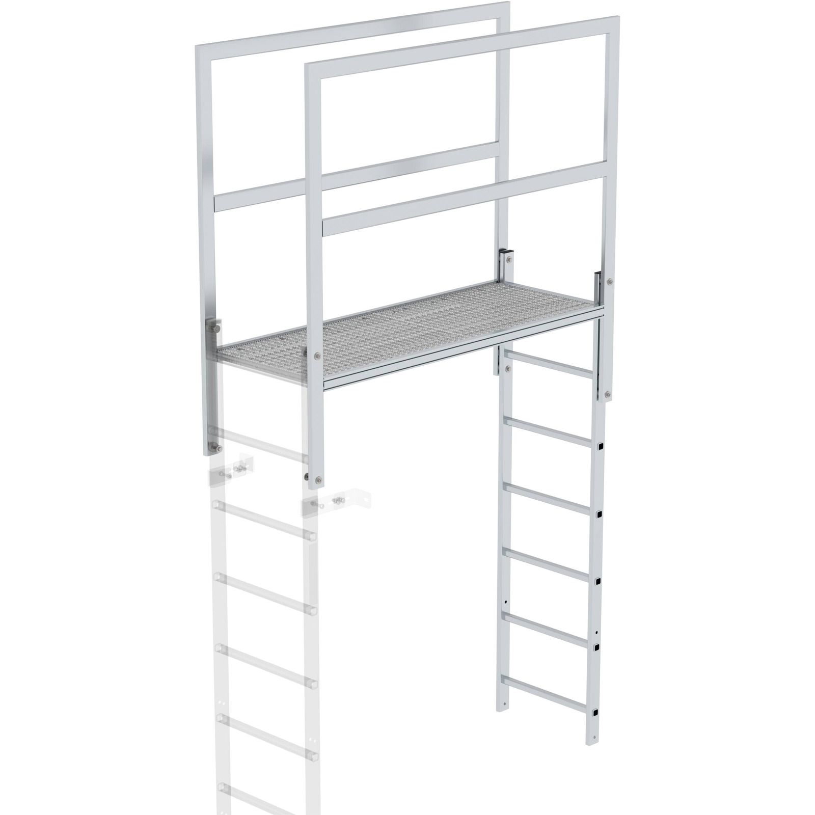 Günzburger Steigtechnik Attika-Überstieg Aluminium blank Länge 1.600 mm - 062185