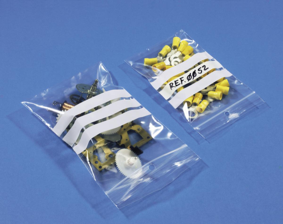 Druckverschlussbeutel mit Beschriftungszeilen, 50 µm, Länge x Breite 80 x 60 mm